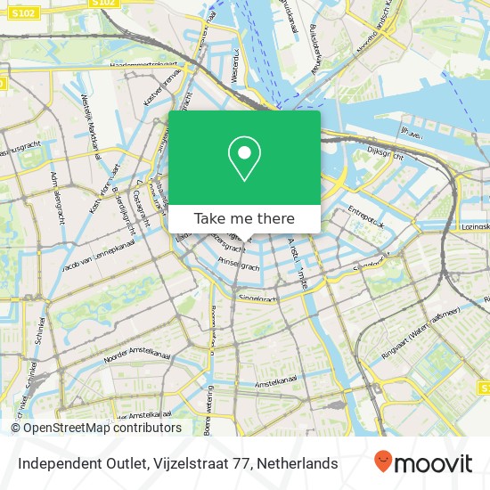Independent Outlet, Vijzelstraat 77 kaart