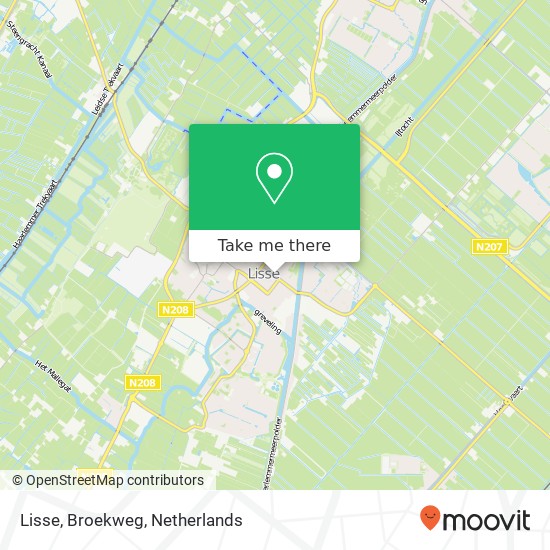 Lisse, Broekweg kaart