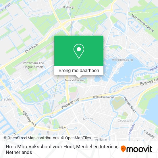Pessimist Kliniek Aja Hoe gaan naar Hmc Mbo Vakschool voor Hout, Meubel en Interieur in Rotterdam  via Bus, Metro, Trein of Tram?