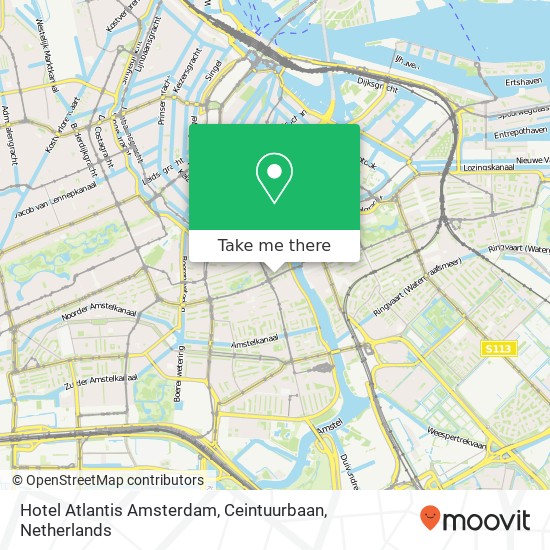 Hotel Atlantis Amsterdam, Ceintuurbaan kaart