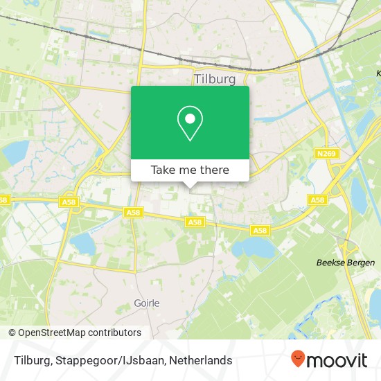 Tilburg, Stappegoor/IJsbaan kaart