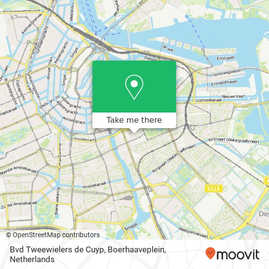 Bvd Tweewielers de Cuyp, Boerhaaveplein kaart