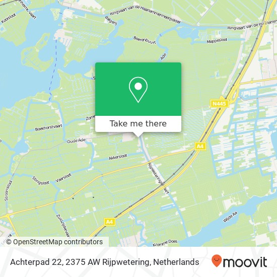 Achterpad 22, 2375 AW Rijpwetering kaart