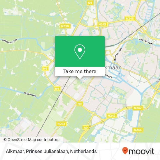 Alkmaar, Prinses Julianalaan kaart