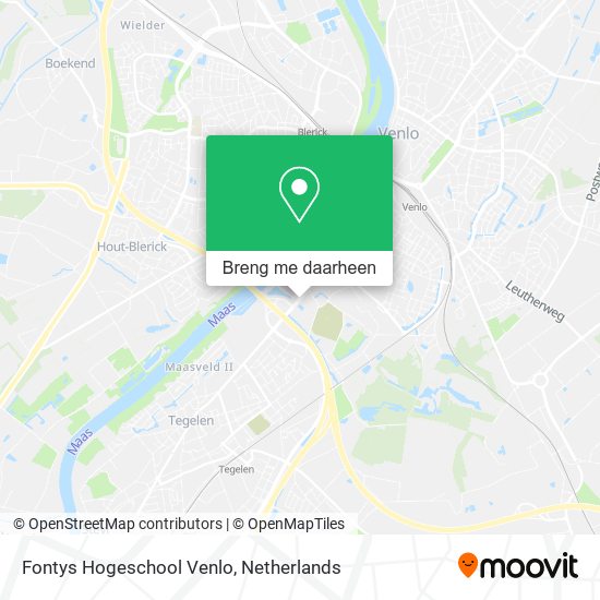 Fontys Hogeschool Venlo kaart