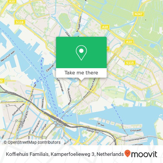 Koffiehuis Familia's, Kamperfoelieweg 3 kaart