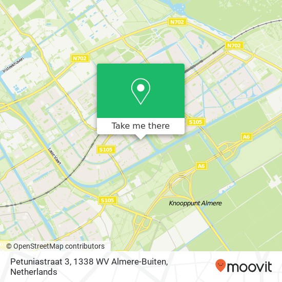 Petuniastraat 3, 1338 WV Almere-Buiten kaart