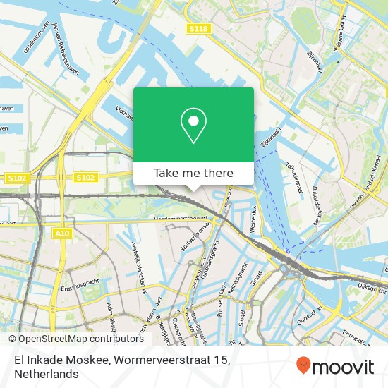 El Inkade Moskee, Wormerveerstraat 15 kaart