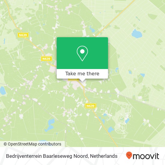 Bedrijventerrein Baarleseweg Noord kaart