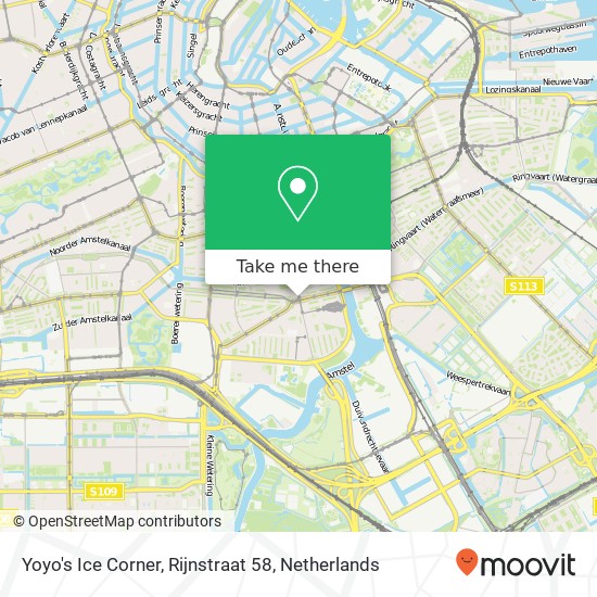 Yoyo's Ice Corner, Rijnstraat 58 kaart