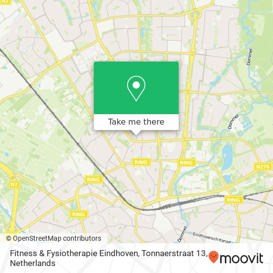 Fitness & Fysiotherapie Eindhoven, Tonnaerstraat 13 kaart