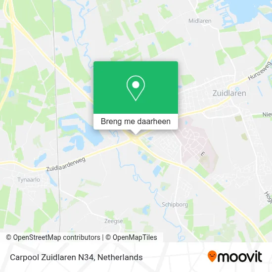 Carpool Zuidlaren N34 kaart