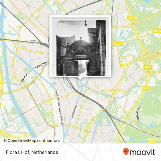 Flora's Hof, Oudegracht 389 kaart