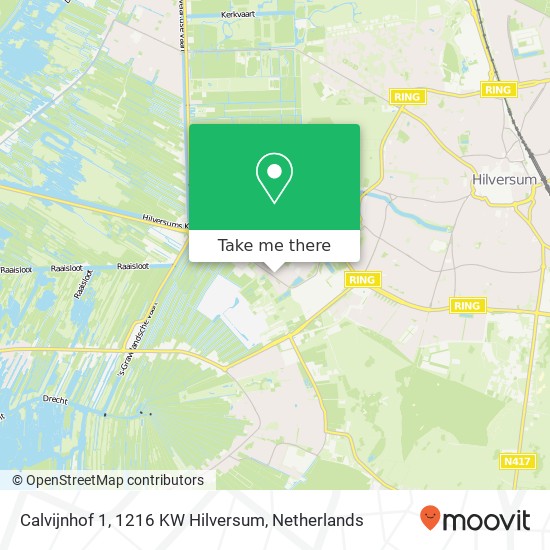 Calvijnhof 1, 1216 KW Hilversum kaart