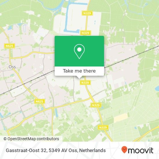 Gasstraat-Oost 32, 5349 AV Oss kaart