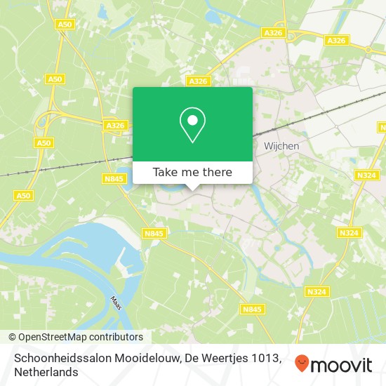 Schoonheidssalon Mooidelouw, De Weertjes 1013 kaart