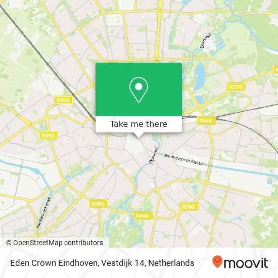 Eden Crown Eindhoven, Vestdijk 14 kaart