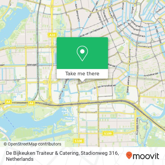 De Bijkeuken Traiteur & Catering, Stadionweg 316 kaart