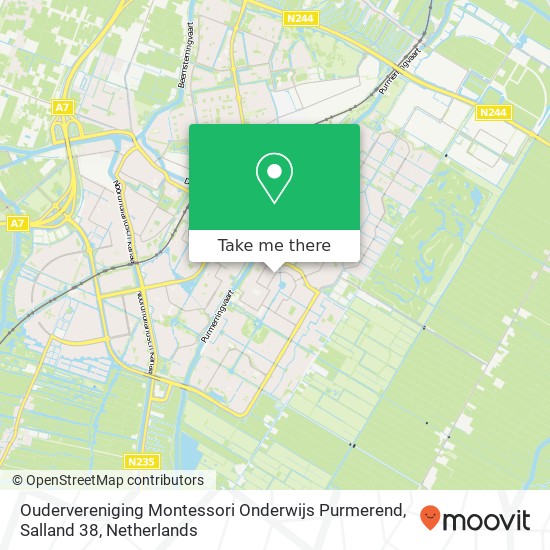 Oudervereniging Montessori Onderwijs Purmerend, Salland 38 kaart