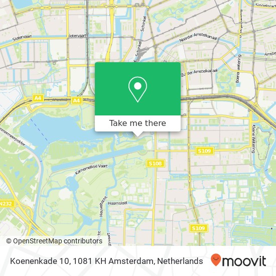 Koenenkade 10, 1081 KH Amsterdam kaart