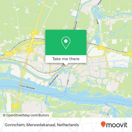 Gorinchem, Merwedekanaal kaart