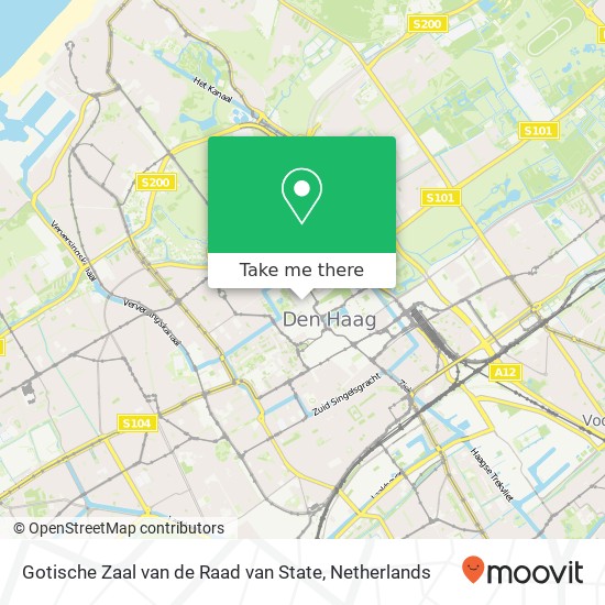 Gotische Zaal van de Raad van State kaart