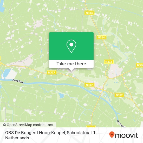 OBS De Bongerd Hoog-Keppel, Schoolstraat 1 kaart