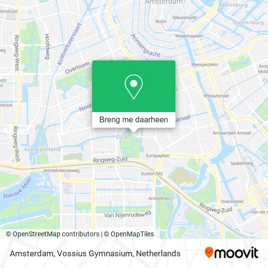 Amsterdam, Vossius Gymnasium kaart
