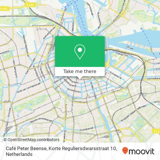 Café Peter Beense, Korte Reguliersdwarsstraat 10 kaart