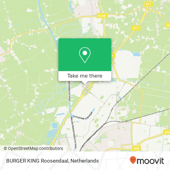 BURGER KING Roosendaal, Aanwas 43 kaart