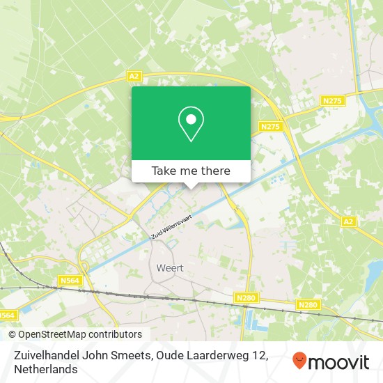 Zuivelhandel John Smeets, Oude Laarderweg 12 kaart