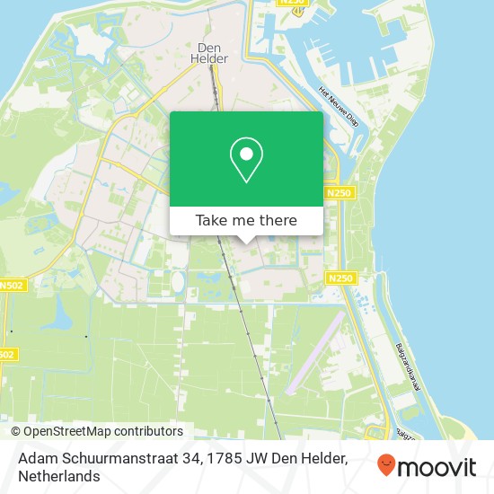 Adam Schuurmanstraat 34, 1785 JW Den Helder kaart