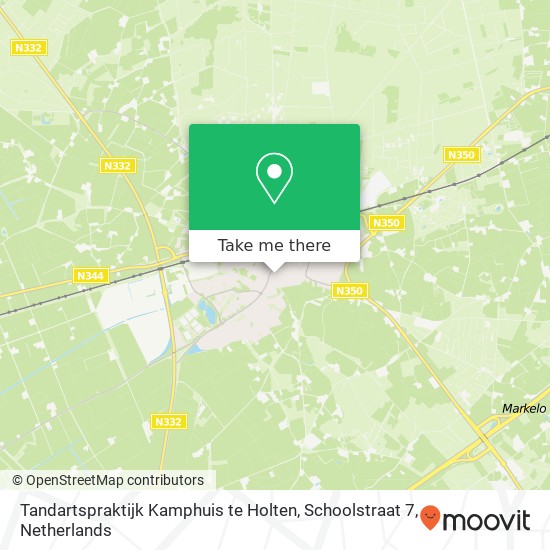 Tandartspraktijk Kamphuis te Holten, Schoolstraat 7 kaart