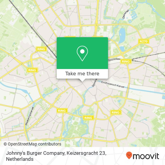 Johnny's Burger Company, Keizersgracht 23 kaart