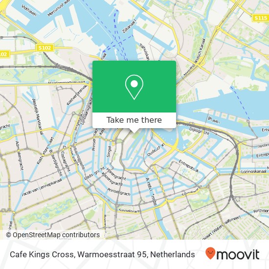 Cafe Kings Cross, Warmoesstraat 95 kaart