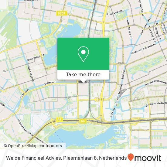 Weide Financieel Advies, Plesmanlaan 8 kaart