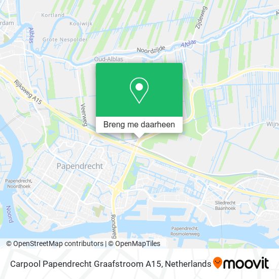 Carpool Papendrecht Graafstroom A15 kaart