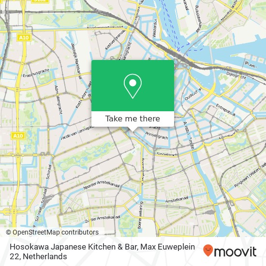 Hosokawa Japanese Kitchen & Bar, Max Euweplein 22 kaart