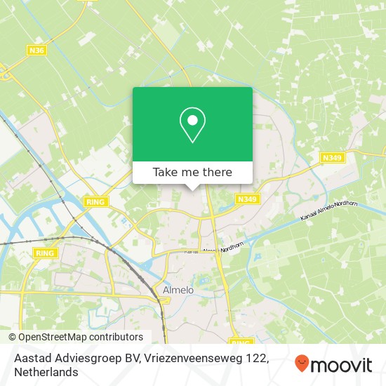 Aastad Adviesgroep BV, Vriezenveenseweg 122 kaart