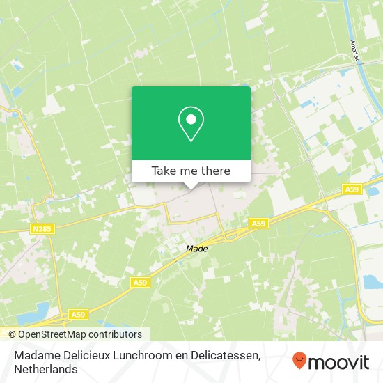 Madame Delicieux Lunchroom en Delicatessen, Nieuwstraat 53 kaart