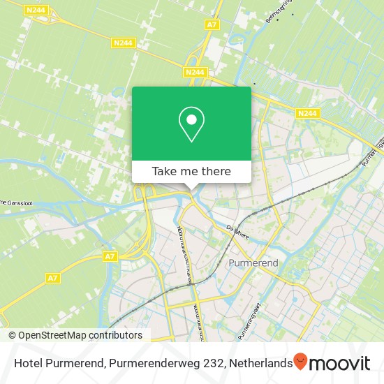 Hotel Purmerend, Purmerenderweg 232 kaart