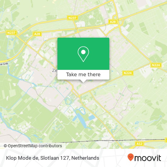 Klop Mode de, Slotlaan 127 kaart