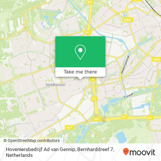 Hoveniersbedrijf Ad van Gennip, Bernharddreef 7 kaart