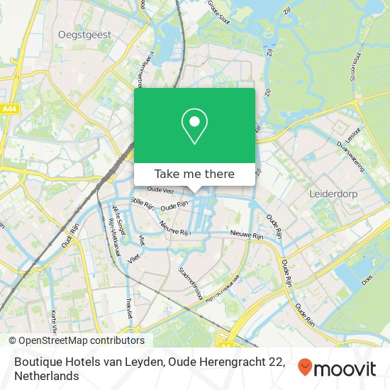 Boutique Hotels van Leyden, Oude Herengracht 22 kaart