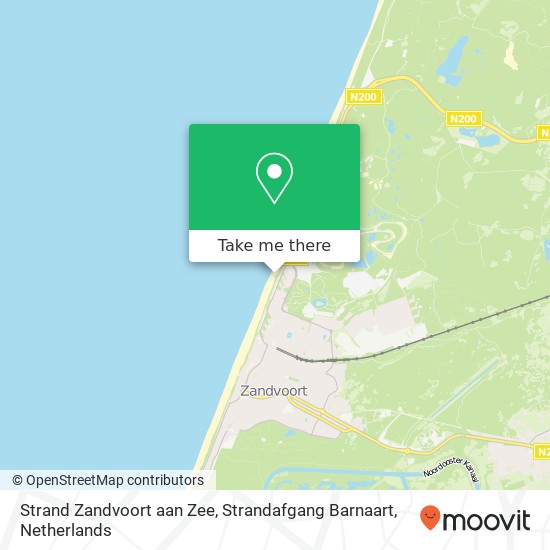 Strand Zandvoort aan Zee, Strandafgang Barnaart kaart