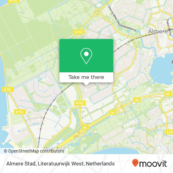 Almere Stad, Literatuurwijk West kaart