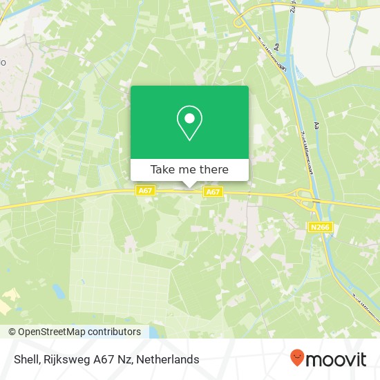 Shell, Rijksweg A67 Nz kaart