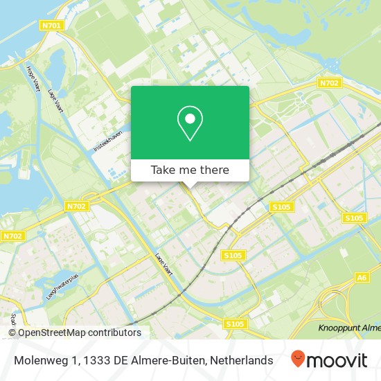 Molenweg 1, 1333 DE Almere-Buiten kaart