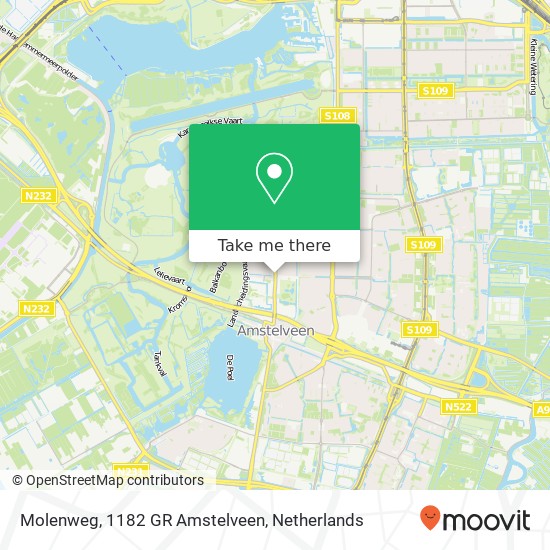 Molenweg, 1182 GR Amstelveen kaart