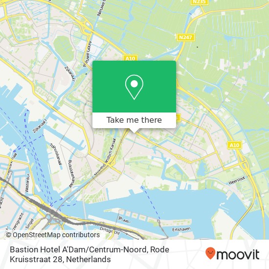 Bastion Hotel A'Dam / Centrum-Noord, Rode Kruisstraat 28 kaart